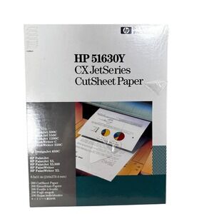 Vintage HP 51630Y CX JetSeries CutSheet Paper 200 Sheets 8.5x11 NOS Sealed